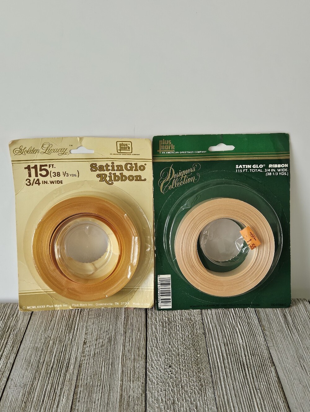 Vintage Golden Luxury Gold Curling Ribbon and Plus Mark Designers Collection Sat